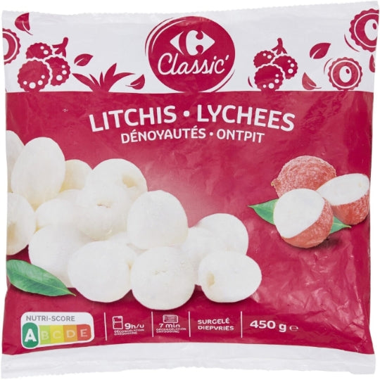 CARREFOUR CLASSIC Litchis Dénoyautés Surgelés 450g