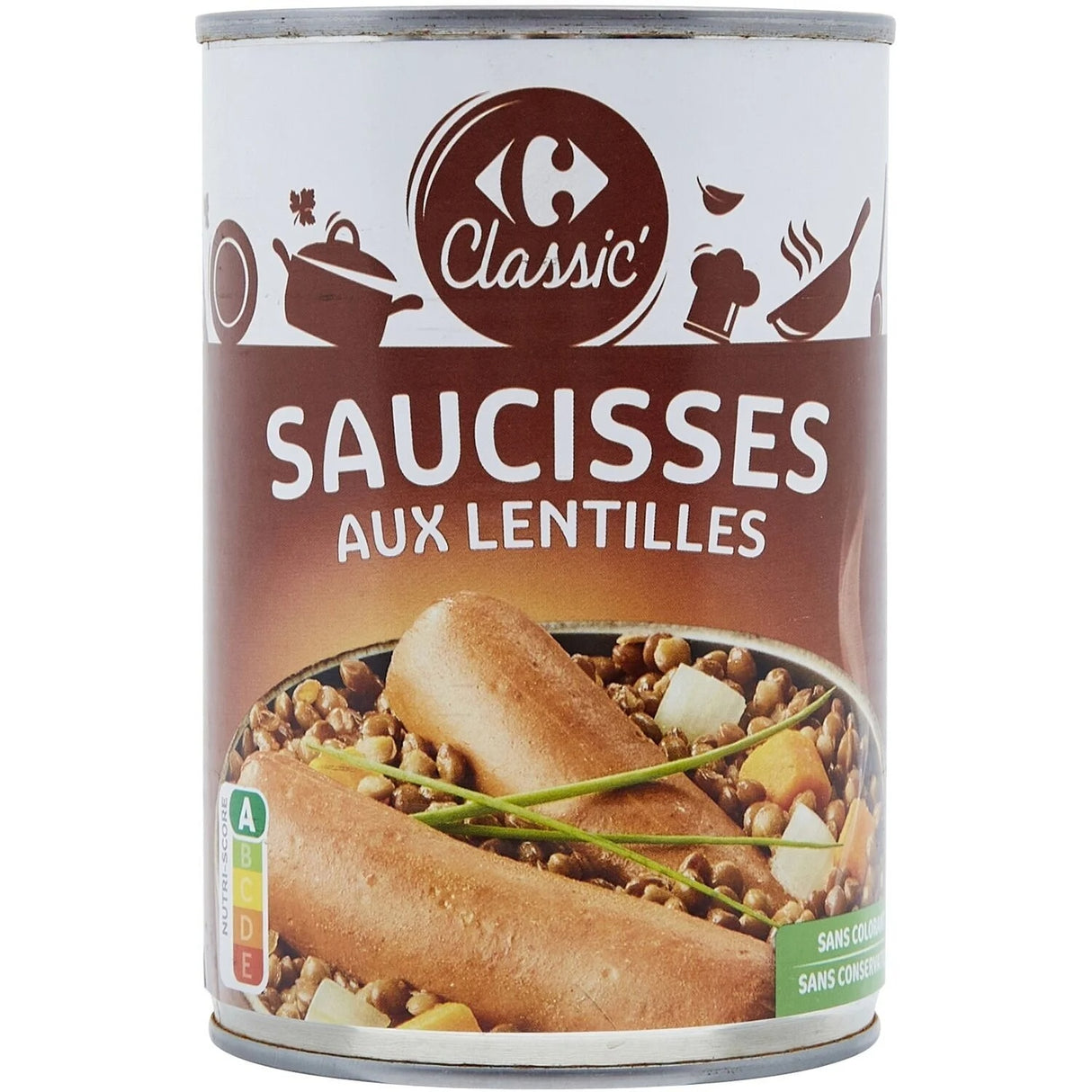 CARREFOUR Saucisses aux Lentilles 400g