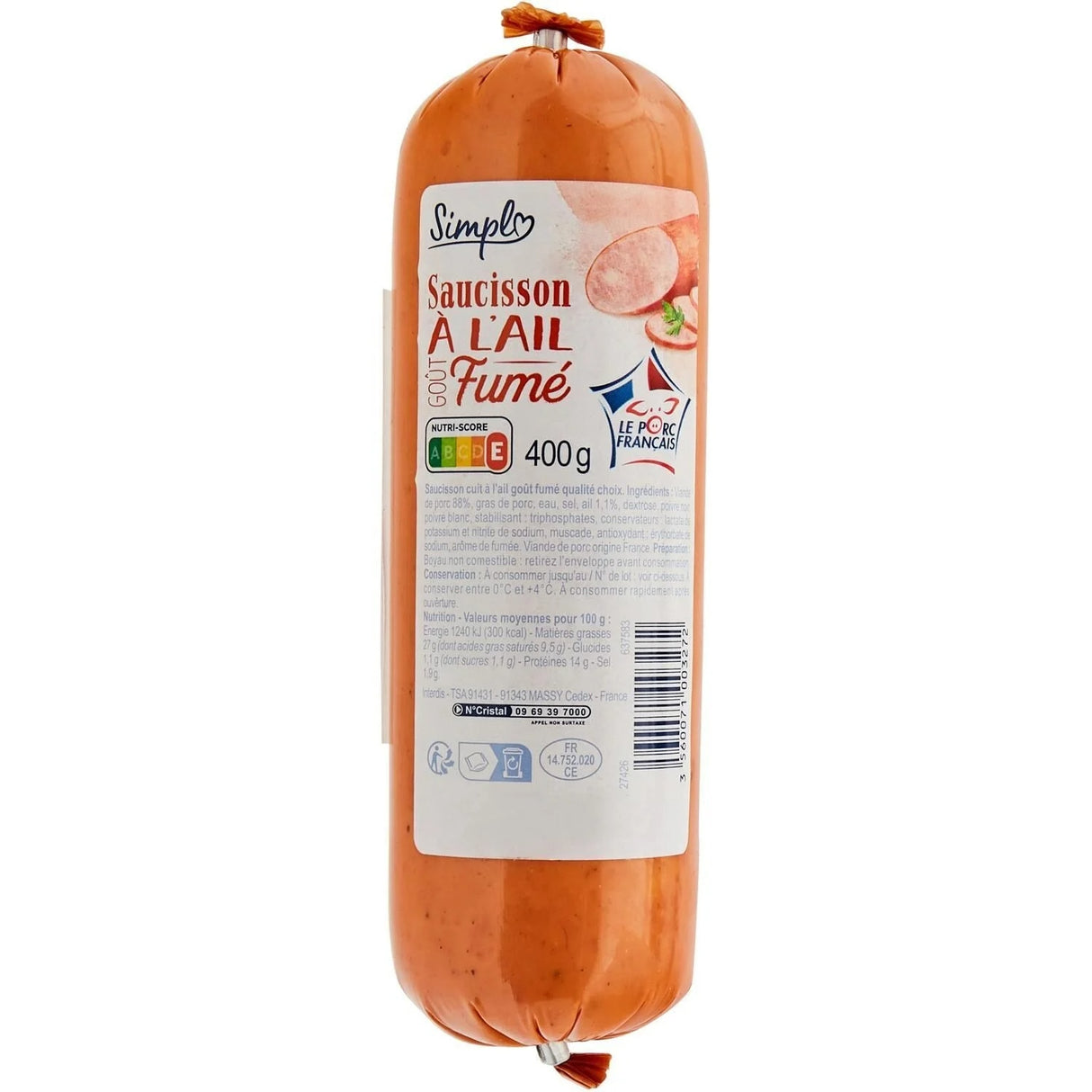 PP Saucisson à l'Ail Fumé 400g