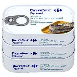 PP BLANC Sardines à l'Huile Végétale Lot de 3x1/4