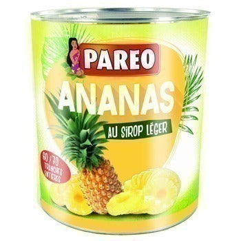 PAREO Ananas en Tranches au Sirop 60/70 Boîte 3/1