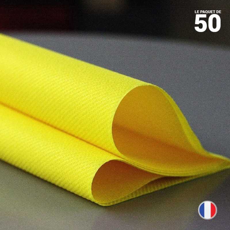 SEJO Serviettes Jaunes Triple Épaisseur 40x40 cm Lot de 20