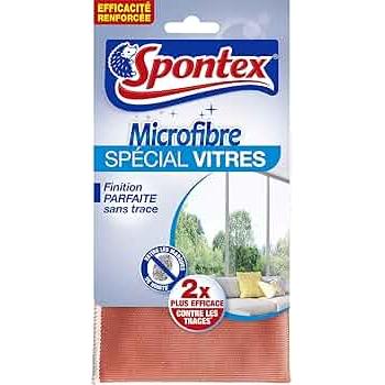 SPONTEX Lavette Microfibre Spécial Vitres