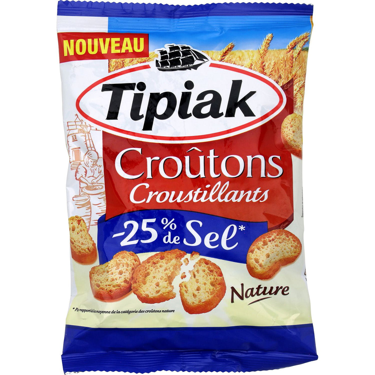 TIPIAK Croûtons au Sel de Guérande et Poivre 80 g