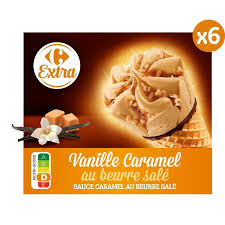 CARREFOUR Cônes Glacés Vanille Caramel Beurre Salé x6 426 g