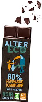 ALTER ECO Chocolat Noir Dominicaine 80% 100g