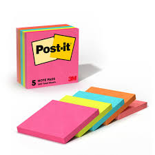 POST-IT Notes Adhésives Néon 3 Couleurs