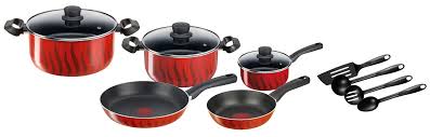 TEFAL Tempo Flame Set 12 Pièces Antiadhésif Rouge C3079282