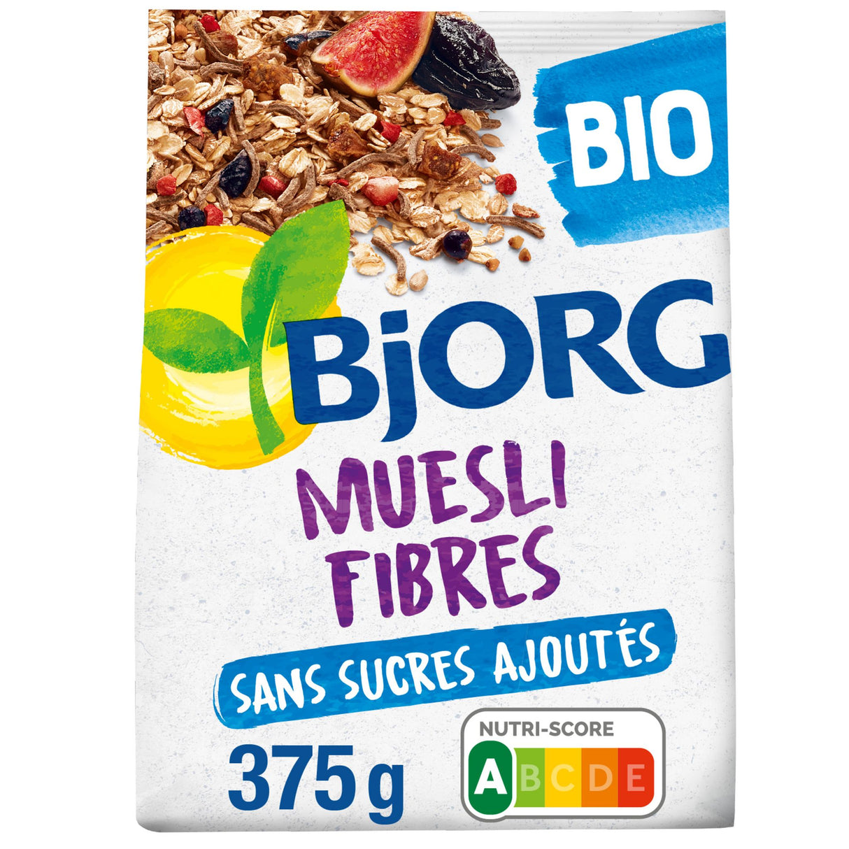 BJORG Muesli Fibres Son de Blé Figues & Pruneaux 375 g