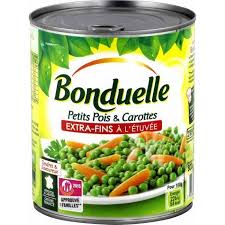 BONDUELLE Petits Pois et Carottes à l'Étuvée Très Fins Conserve 800g