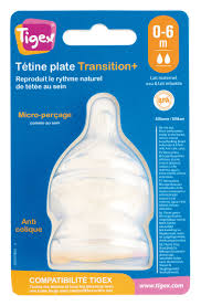 TIGEX Tétine Silicone Base Large Eau 0-6M