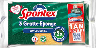 SPONTEX Éponges à Récurer Longue Durée Pack de 3