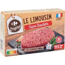 CARREFOUR Steaks Hachés Pur Bœuf Façon Bouchère 15% MG 4x120g