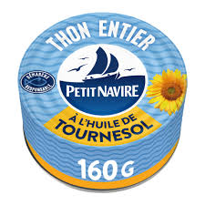 PETIT NAVIRE Thon Entier à l'Huile de Tournesol 160g