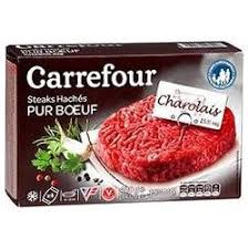 CARREFOUR Steaks Hachés Charolais 15% MG 4x120g