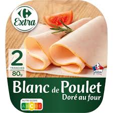 CARREFOUR Blanc de Poulet 2 Tranches 80g