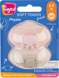 TIGEX Sucettes Soft Touch Silicone 0-6 mois Fille Pack de 2