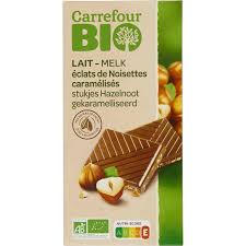 CARREFOUR BIO Chocolat Lait Noisette 100g