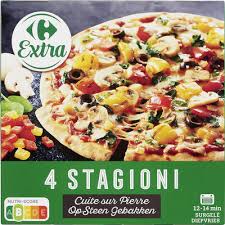 CARREFOUR Pizza 4 Saisons Cuite au Four à Pierre Surgelée 400 g