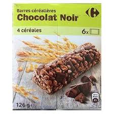 CARREFOUR Barres de Céréales Chocolat Noir Pack de 6 126 g