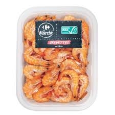 CARREFOUR Crevettes Entières Cuites 90/130 500g Surgelées