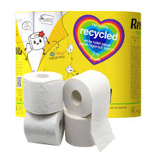 RENOVA Papier Hygiénique Blanc Recyclable Double Épaisseur Lot de 4 Rouleaux