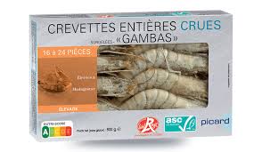 PP Crevettes Entières Crues 21/30 800g Surgelées