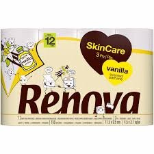 RENOVA Papier Hygiénique Skin Care Vanille 12 Rouleaux