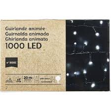 CARREFOUR Guirlande LED 1000 Ampoules Blanc 9 Fonctions 20m