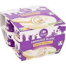 CARREFOUR LIGHT Fromage Blanc Vanille 0% MG Pack de 8x100g