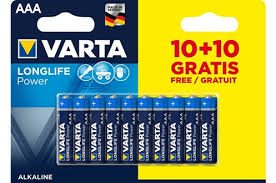 VARTA Piles Longlife Power AA Alcaline Pack de 20 (10+10 Gratuit)