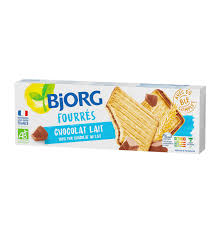 BJORG Biscuits Fourrés Chocolat au Lait BIO 225g