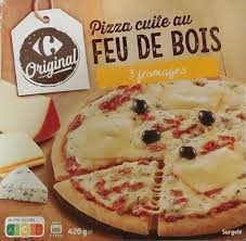 CARREFOUR Pizza 3 Fromages Cuite au Feu de Bois 420 g