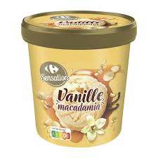 CARREFOUR Crème Glacée Vanille Noix de Macadamia 295 g