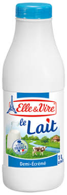 Elle&Vire Lait 1/2 Ecreme Bio UHT Bouteille 1 L