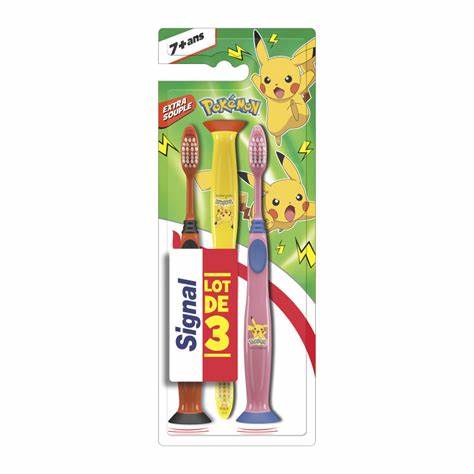 SIGNAL Brosse à Dents Junior Extra Souple 7+ Ans Pack de 3