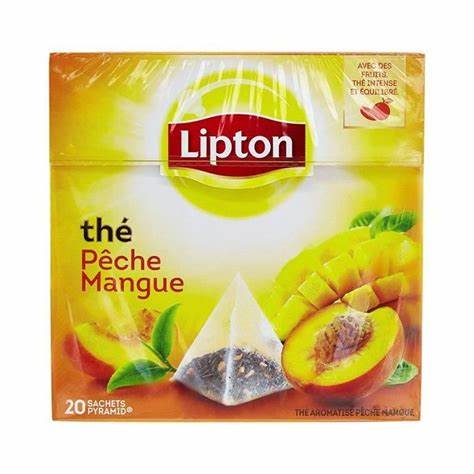 LIPTON Thé Pêche Mangue 20 Sachets Pyramide 36g