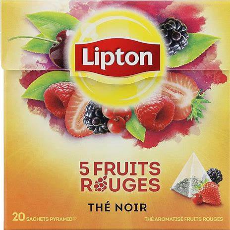 LIPTON Thé 5 Fruits Rouges 20 Sachets