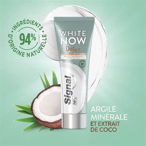 SIGNAL WHITE NOW Dentifrice Détox Argile & Coco 75 ml