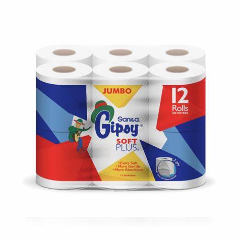 GIPSY Papier Hygiénique Jumbo Soft Plus 12 Rouleaux