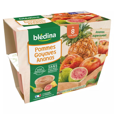 BLEDINA Coupelles pommes goyage ananes dès 8 mois 4x100g