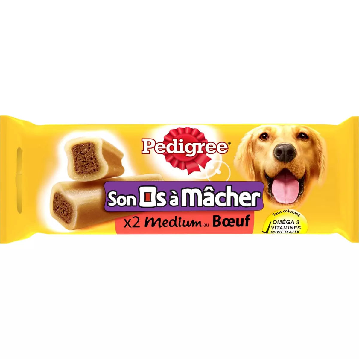 PEDIGREE Friandises os à mâcher medium au boeuf pour chien 2 pièces