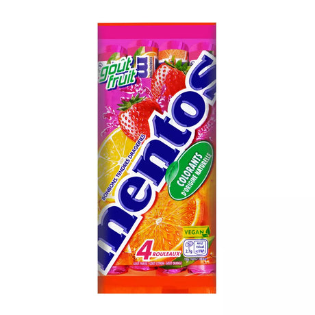 MENTOS Bonbons aux fruits 4 rouleaux 152g