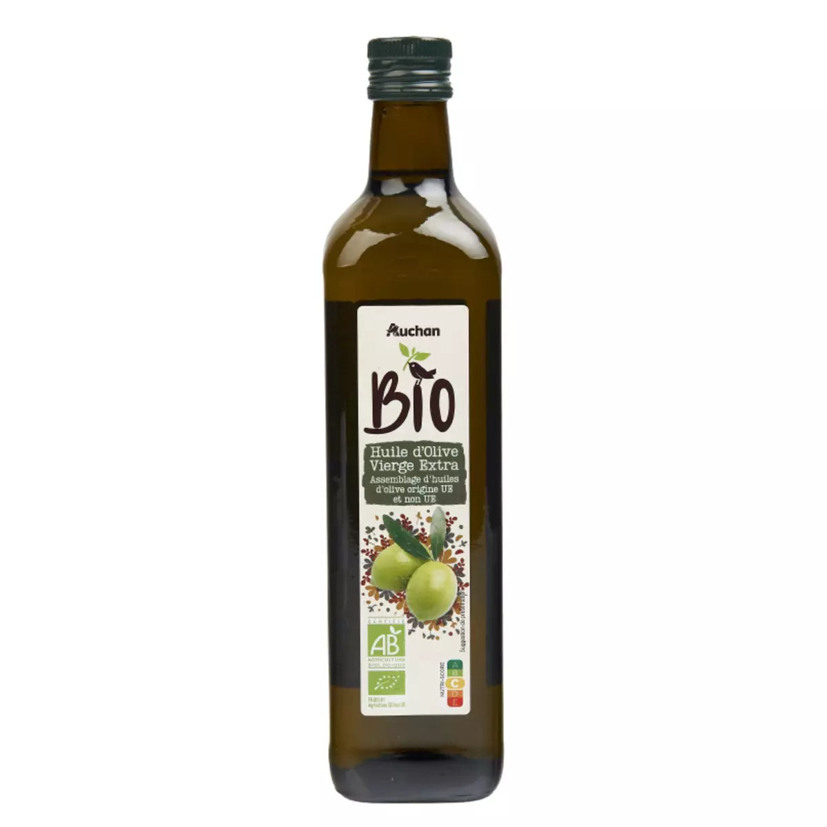 AUCHAN BIO Huile d'olive vierge extra extraite à froid 75cl