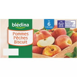 BLEDINA Blédina coupelle pomme pêche biscuit 4x100 de 6 à 36mois