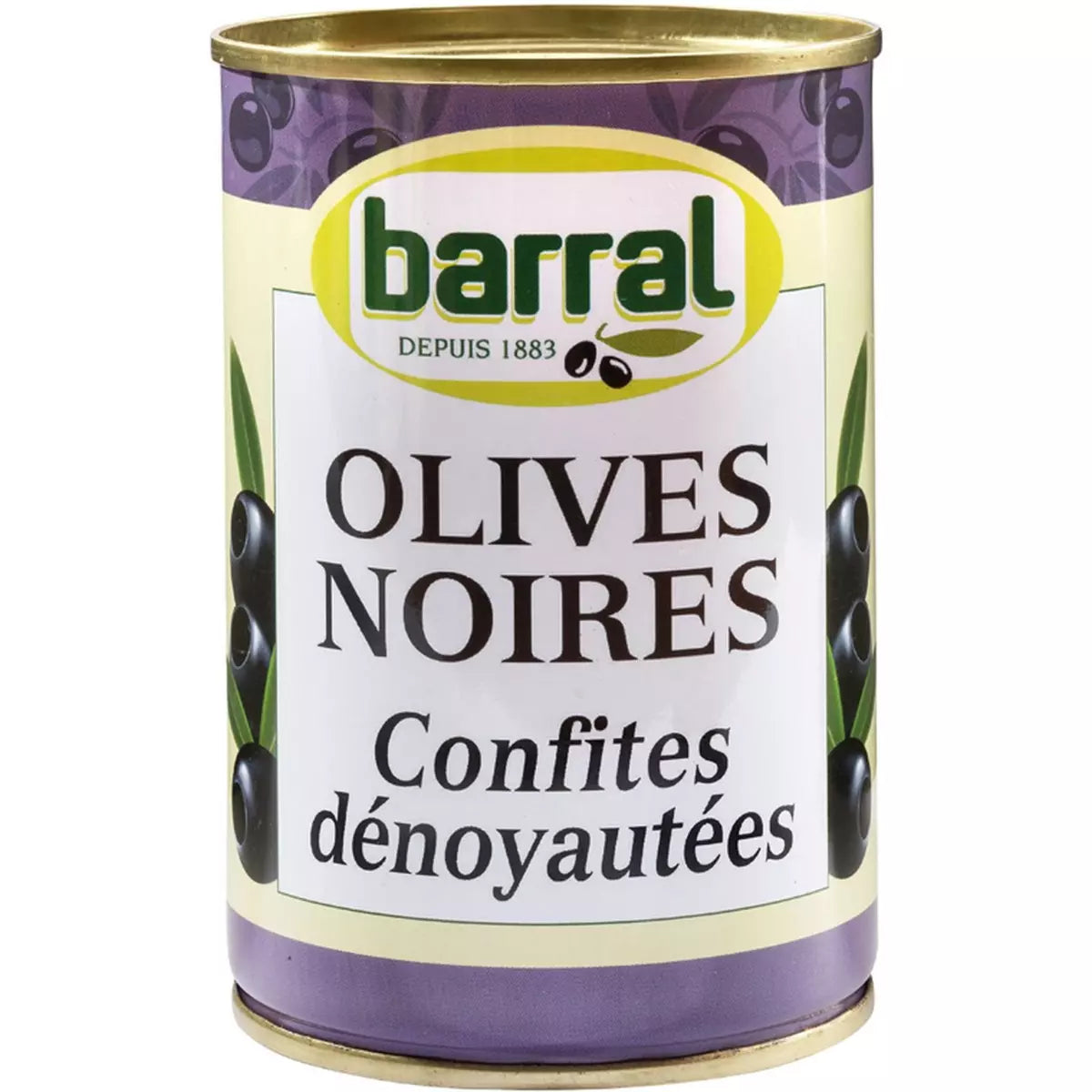 BARRAL Olives noires confites dénoyautées 400g