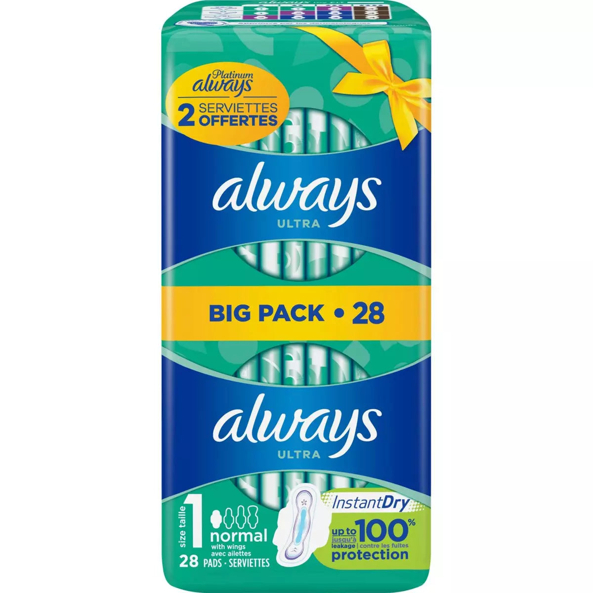 ALWAYS Ultra serviettes hygiéniques avec ailettes normal taille 1 28 serviettes