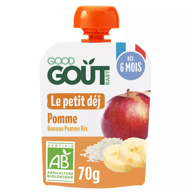 GOOD GOUT Gourde petit déj pomme bio dès 6mois 70g