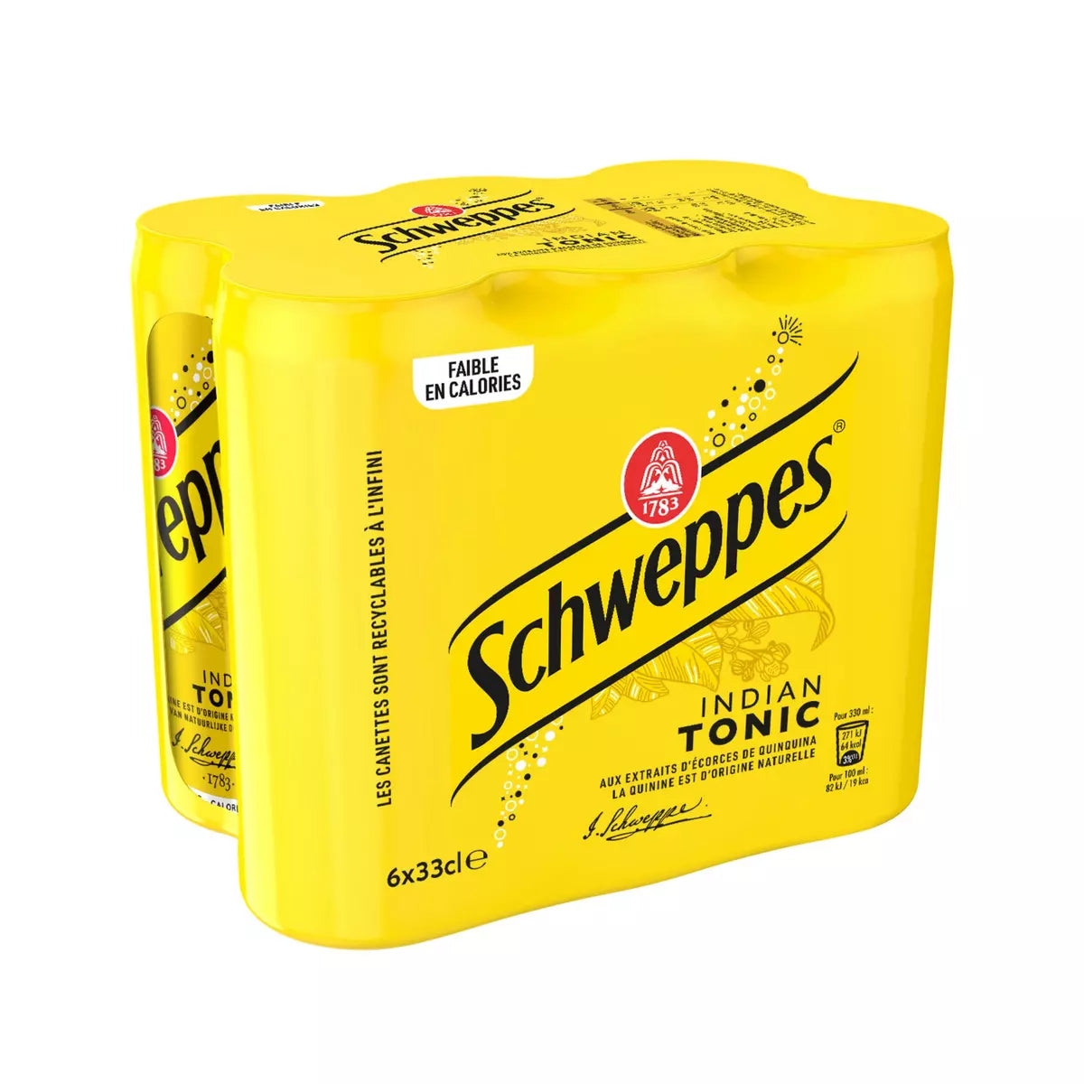 SCHWEPPES Boisson gazeuse Indian Tonic boîtes slim 6x33cl