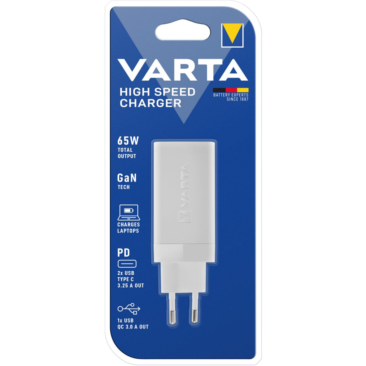 VARTA Chargeur Rapide 2 USB Type-C + 1 USB 65 W